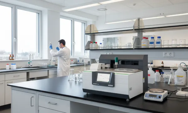 Imagen de un conjunto completo que representa qué son los equipos de laboratorio de química empleados en laboratorios profesionales modernos.