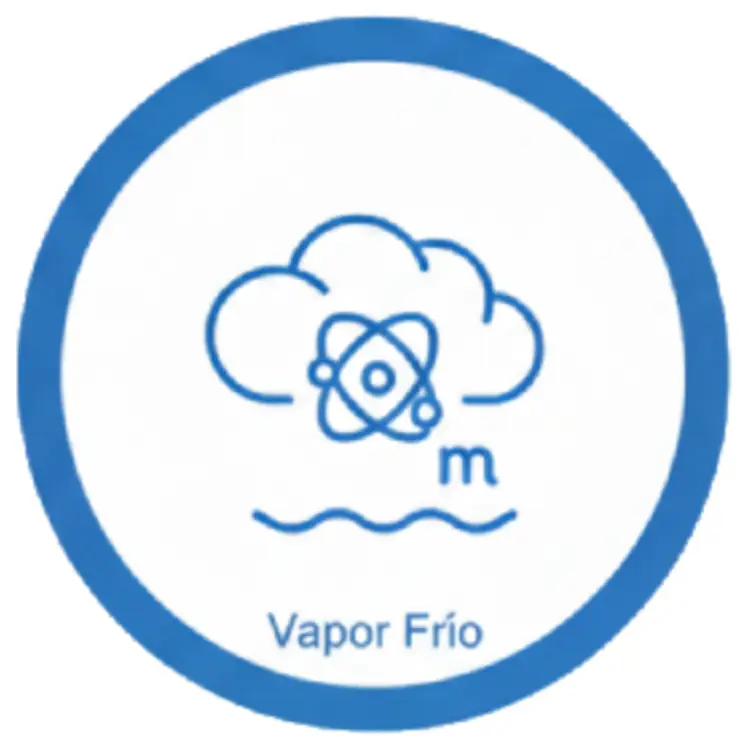 Icono del espectrofotómetro de absorción atómica de vapor frío para identificar mercurio de forma directa segura sin procesos complejos.